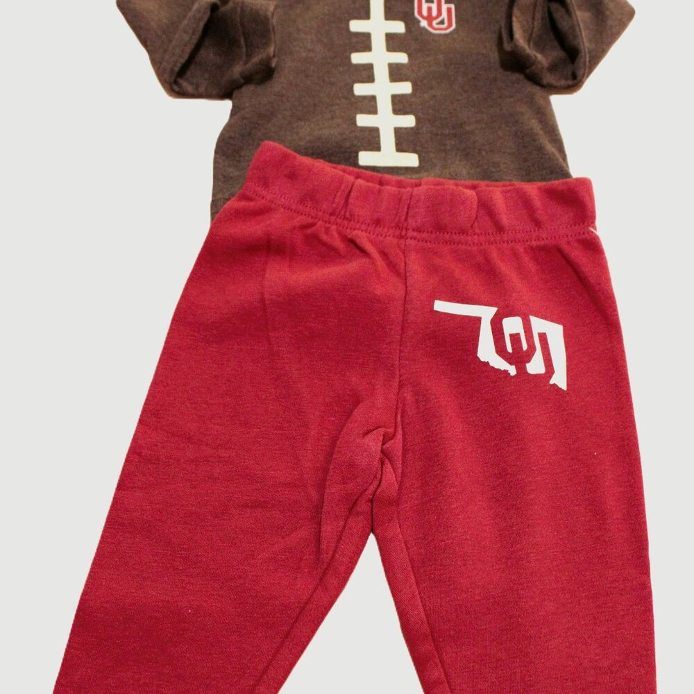 Baby Sooner long sleeve onesie and sweatpants